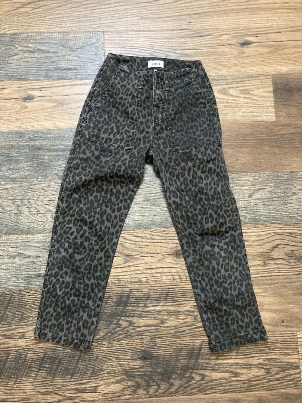 Pistola Women’s Size 24 Leopard Print Utility Straight Leg Pants Stretch